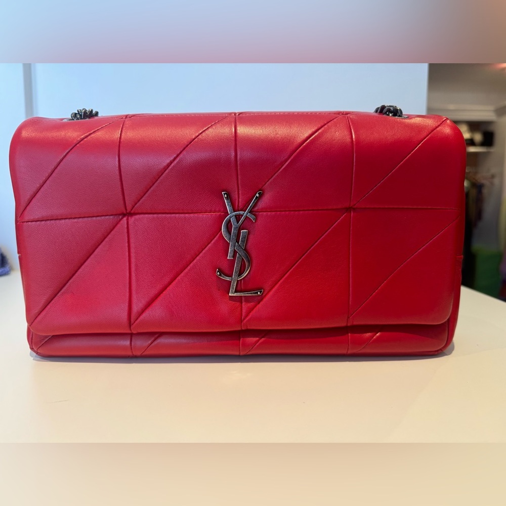 Saint laurent Red Jamie Patch soft leather bag should or crossbody